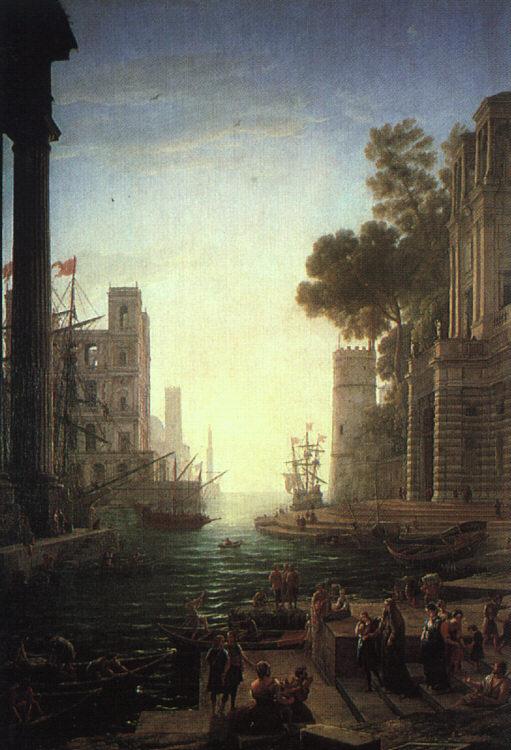 Claude Lorrain Landscape with the Embarkation of Saint Paula Romana at Ostia oil painting image